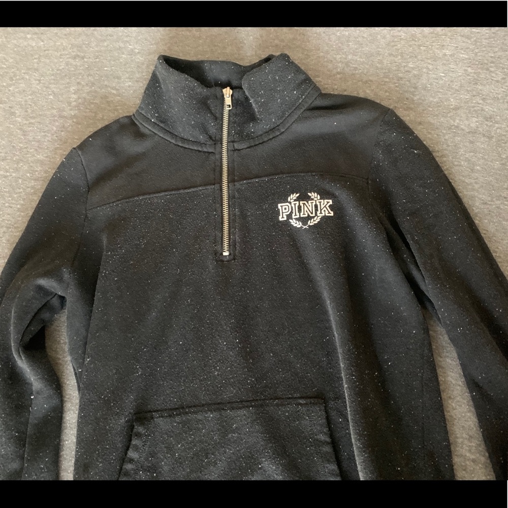 PINK black (white splattered paint look) pullover